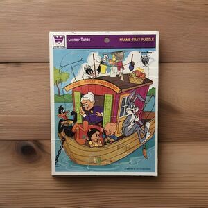 VTG Looney Tunes Frame Tray Puzzle 1978 Whitman Warner Bros Boat 4512B Damage